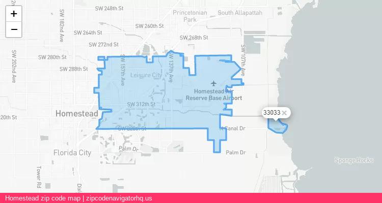 Homestead City is a small town located Florida, in the South region of the United States, and its official zip code is 33033. Homestead city more data from ValidUsapostalcodes | ValidUsapostalcodes