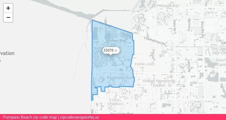 Pompano Beach City is a small town located Florida, in the South region of the United States, and its official zip code is 33076. Pompano Beach city more data from ValidUsapostalcodes | ValidUsapostalcodes