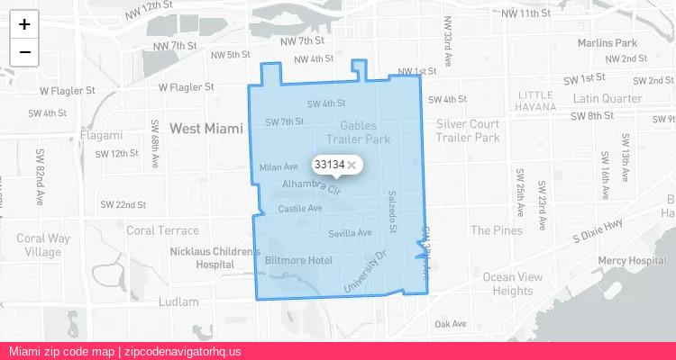 Miami City is a small town located Florida, in the South region of the United States, and its official zip code is 33134. Miami city more data from ValidUsapostalcodes | ValidUsapostalcodes