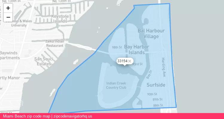 Miami Beach City is a small town located Florida, in the South region of the United States, and its official zip code is 33154. Miami Beach city more data from ValidUsapostalcodes | ValidUsapostalcodes