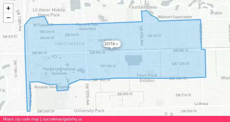 Miami City is a small town located Florida, in the South region of the United States, and its official zip code is 33174. Miami city more data from ValidUsapostalcodes | ValidUsapostalcodes