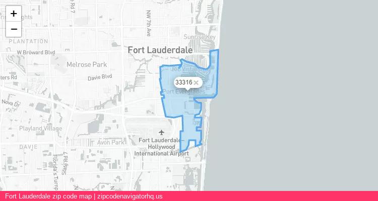 Fort Lauderdale City is a small town located Florida, in the South region of the United States, and its official zip code is 33316. Fort Lauderdale city more data from ValidUsapostalcodes | ValidUsapostalcodes