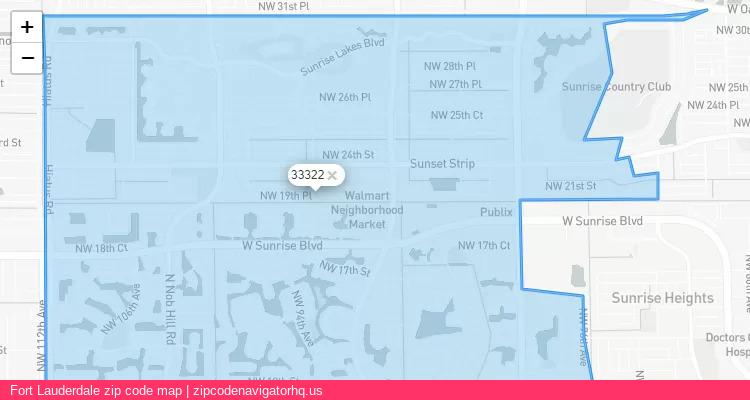 Fort Lauderdale City is a small town located Florida, in the South region of the United States, and its official zip code is 33322. Fort Lauderdale city more data from ValidUsapostalcodes | ValidUsapostalcodes