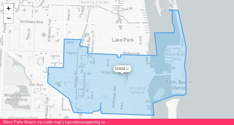 West Palm Beach City is a small town located Florida, in the South region of the United States, and its official zip code is 33404. West Palm Beach city more data from ValidUsapostalcodes | ValidUsapostalcodes