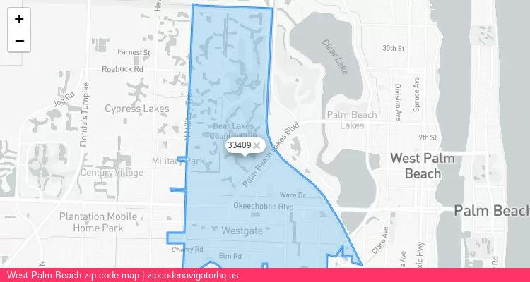 West Palm Beach City is a small town located Florida, in the South region of the United States, and its official zip code is 33409. West Palm Beach city more data from ValidUsapostalcodes | ValidUsapostalcodes