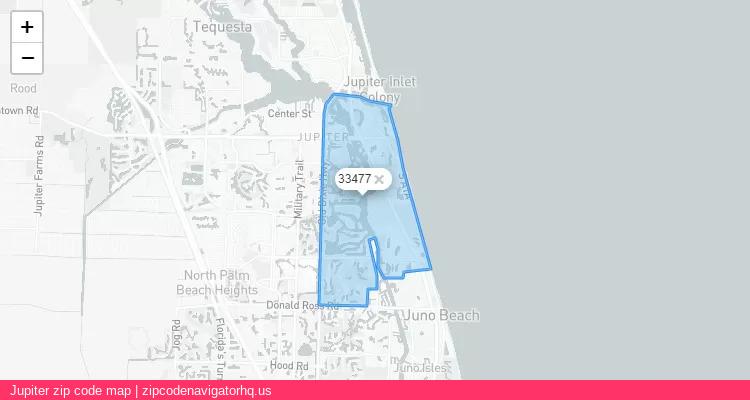 Jupiter City is a small town located Florida, in the South region of the United States, and its official zip code is 33477. Jupiter city more data from ValidUsapostalcodes | ValidUsapostalcodes