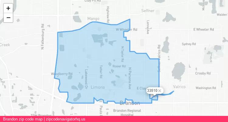 Brandon City is a small town located Florida, in the South region of the United States, and its official zip code is 33510. Brandon city more data from ValidUsapostalcodes | ValidUsapostalcodes