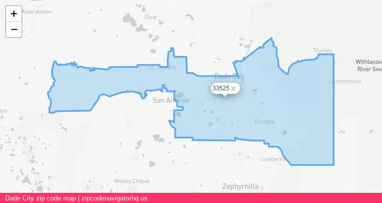 Dade City City is a small town located Florida, in the South region of the United States, and its official zip code is 33525. Dade City city more data from ValidUsapostalcodes | ValidUsapostalcodes