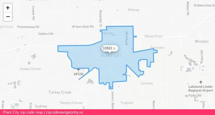 Plant City City is a small town located Florida, in the South region of the United States, and its official zip code is 33563. Plant City city more data from ValidUsapostalcodes | ValidUsapostalcodes