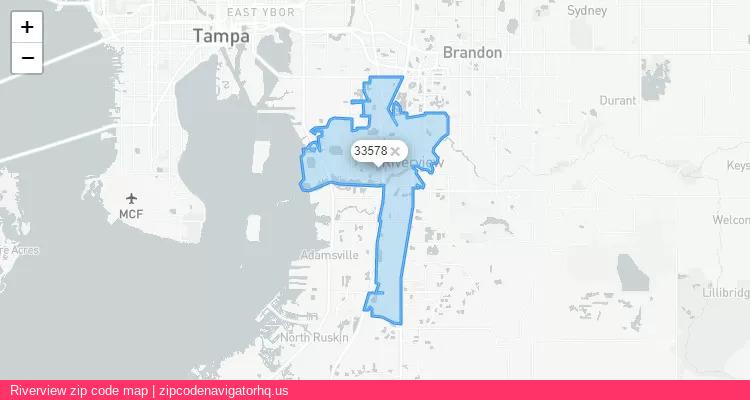 Riverview City is a small town located Florida, in the South region of the United States, and its official zip code is 33578. Riverview city more data from ValidUsapostalcodes | ValidUsapostalcodes