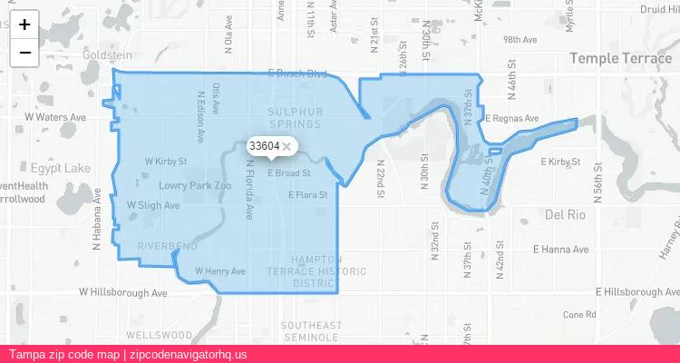 Tampa City is a small town located Florida, in the South region of the United States, and its official zip code is 33604. Tampa city more data from ValidUsapostalcodes | ValidUsapostalcodes