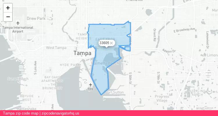 Tampa City is a small town located Florida, in the South region of the United States, and its official zip code is 33605. Tampa city more data from ValidUsapostalcodes | ValidUsapostalcodes