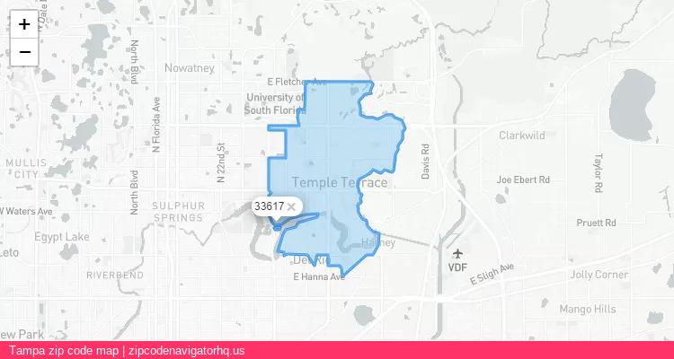 Tampa City is a small town located Florida, in the South region of the United States, and its official zip code is 33617. Tampa city more data from ValidUsapostalcodes | ValidUsapostalcodes
