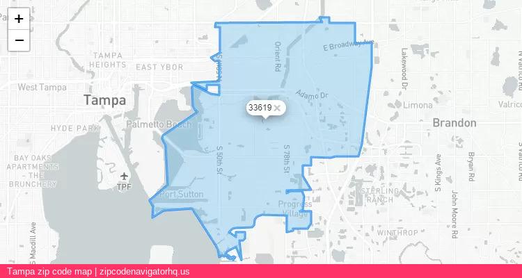 Tampa City is a small town located Florida, in the South region of the United States, and its official zip code is 33619. Tampa city more data from ValidUsapostalcodes | ValidUsapostalcodes