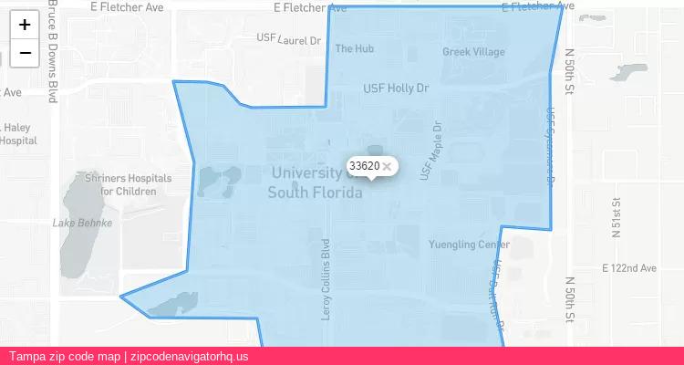 Tampa City is a small town located Florida, in the South region of the United States, and its official zip code is 33620. Tampa city more data from ValidUsapostalcodes | ValidUsapostalcodes