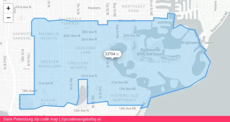 Saint Petersburg City is a small town located Florida, in the South region of the United States, and its official zip code is 33704. Saint Petersburg city more data from ValidUsapostalcodes | ValidUsapostalcodes