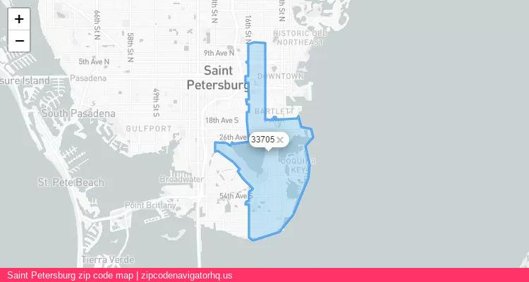 Saint Petersburg City is a small town located Florida, in the South region of the United States, and its official zip code is 33705. Saint Petersburg city more data from ValidUsapostalcodes | ValidUsapostalcodes