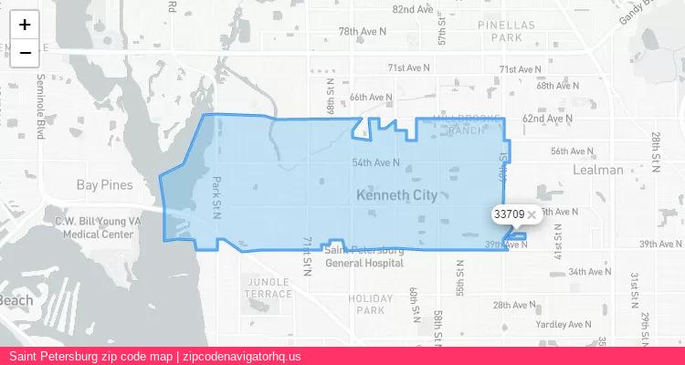 Saint Petersburg City is a small town located Florida, in the South region of the United States, and its official zip code is 33709. Saint Petersburg city more data from ValidUsapostalcodes | ValidUsapostalcodes
