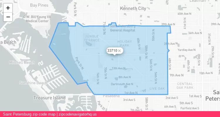 Saint Petersburg City is a small town located Florida, in the South region of the United States, and its official zip code is 33710. Saint Petersburg city more data from ValidUsapostalcodes | ValidUsapostalcodes