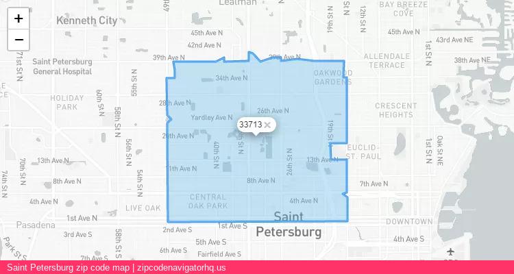 Saint Petersburg City is a small town located Florida, in the South region of the United States, and its official zip code is 33713. Saint Petersburg city more data from ValidUsapostalcodes | ValidUsapostalcodes