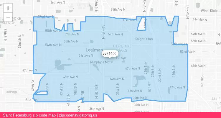 Saint Petersburg City is a small town located Florida, in the South region of the United States, and its official zip code is 33714. Saint Petersburg city more data from ValidUsapostalcodes | ValidUsapostalcodes