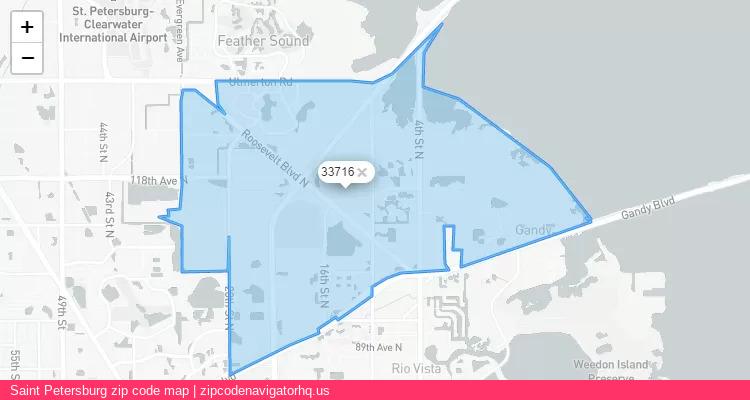 Saint Petersburg City is a small town located Florida, in the South region of the United States, and its official zip code is 33716. Saint Petersburg city more data from ValidUsapostalcodes | ValidUsapostalcodes