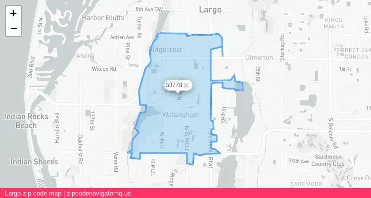 Largo City is a small town located Florida, in the South region of the United States, and its official zip code is 33778. Largo city more data from ValidUsapostalcodes | ValidUsapostalcodes