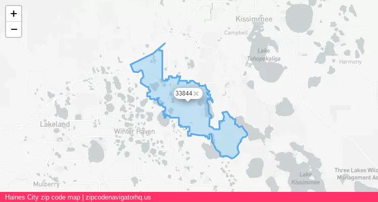 Haines City City is a small town located Florida, in the South region of the United States, and its official zip code is 33844. Haines City city more data from ValidUsapostalcodes | ValidUsapostalcodes