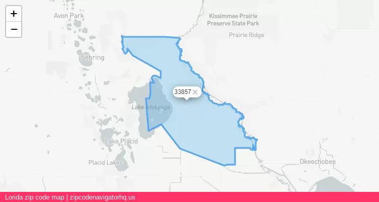Lorida City is a small town located Florida, in the South region of the United States, and its official zip code is 33857. Lorida city more data from ValidUsapostalcodes | ValidUsapostalcodes