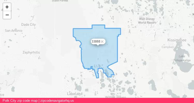 Polk City City is a small town located Florida, in the South region of the United States, and its official zip code is 33868. Polk City city more data from ValidUsapostalcodes | ValidUsapostalcodes