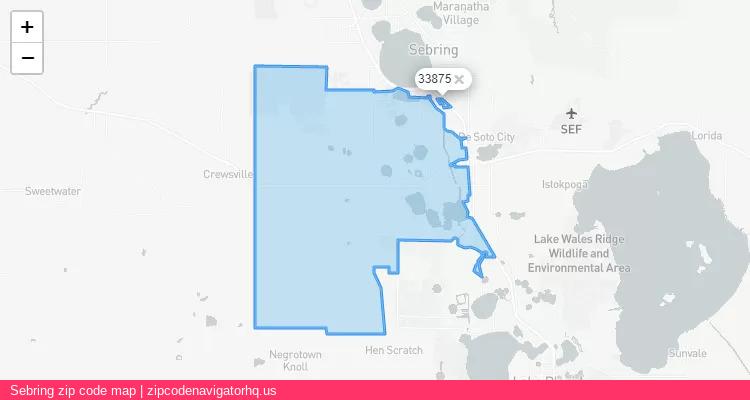 Sebring City is a small town located Florida, in the South region of the United States, and its official zip code is 33875. Sebring city more data from ValidUsapostalcodes | ValidUsapostalcodes