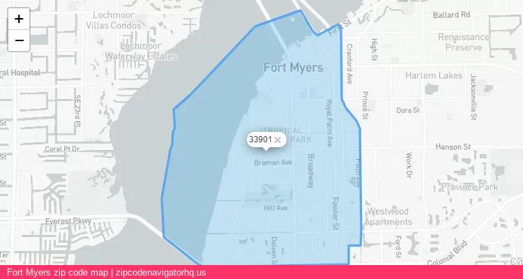 Fort Myers City is a small town located Florida, in the South region of the United States, and its official zip code is 33901. Fort Myers city more data from ValidUsapostalcodes | ValidUsapostalcodes
