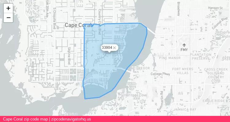 Cape Coral City is a small town located Florida, in the South region of the United States, and its official zip code is 33904. Cape Coral city more data from ValidUsapostalcodes | ValidUsapostalcodes
