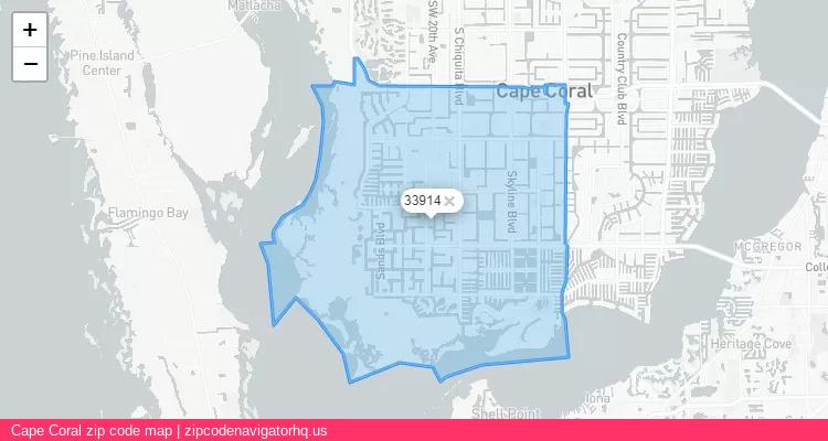 Cape Coral City is a small town located Florida, in the South region of the United States, and its official zip code is 33914. Cape Coral city more data from ValidUsapostalcodes | ValidUsapostalcodes