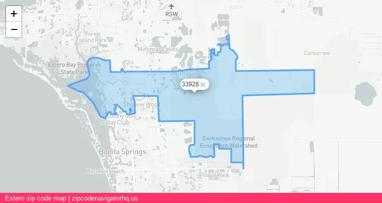 Estero City is a small town located Florida, in the South region of the United States, and its official zip code is 33928. Estero city more data from ValidUsapostalcodes | ValidUsapostalcodes