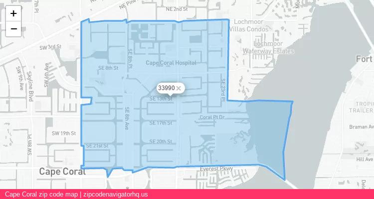 Cape Coral City is a small town located Florida, in the South region of the United States, and its official zip code is 33990. Cape Coral city more data from ValidUsapostalcodes | ValidUsapostalcodes