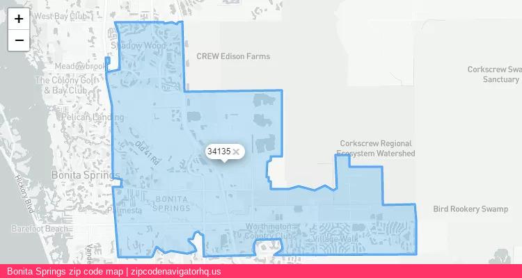 Bonita Springs City is a small town located Florida, in the South region of the United States, and its official zip code is 34135. Bonita Springs city more data from ValidUsapostalcodes | ValidUsapostalcodes