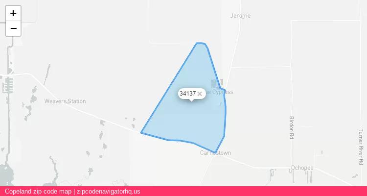 Copeland City is a small town located Florida, in the South region of the United States, and its official zip code is 34137. Copeland city more data from ValidUsapostalcodes | ValidUsapostalcodes