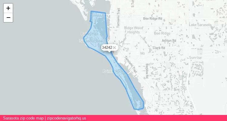 Sarasota City is a small town located Florida, in the South region of the United States, and its official zip code is 34242. Sarasota city more data from ValidUsapostalcodes | ValidUsapostalcodes