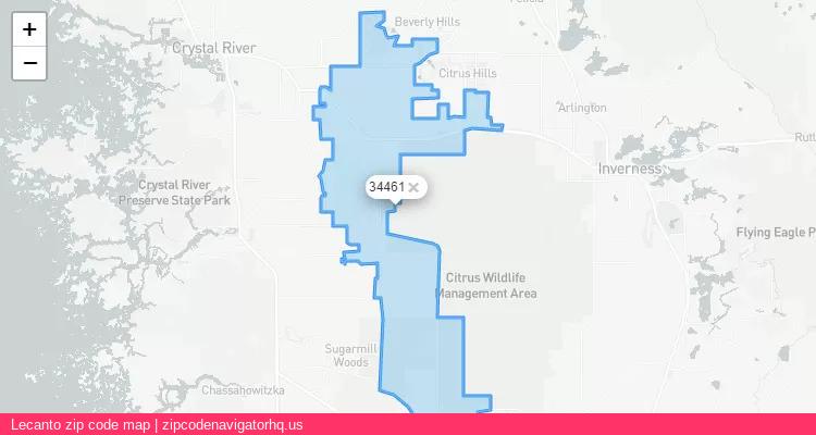 Lecanto City is a small town located Florida, in the South region of the United States, and its official zip code is 34461. Lecanto city more data from ValidUsapostalcodes | ValidUsapostalcodes