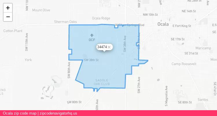 Ocala City is a small town located Florida, in the South region of the United States, and its official zip code is 34474. Ocala city more data from ValidUsapostalcodes | ValidUsapostalcodes