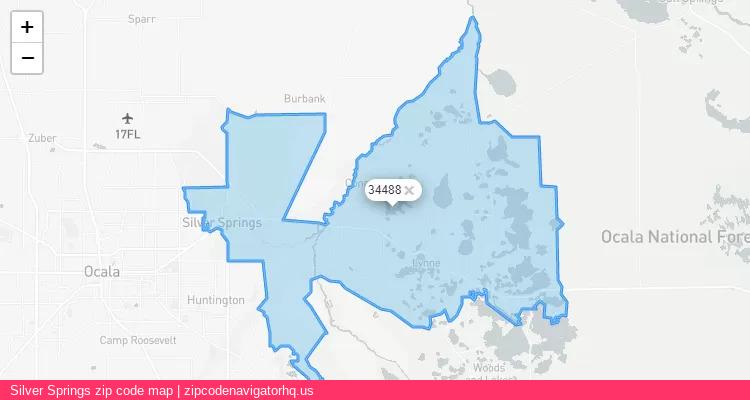 Silver Springs City is a small town located Florida, in the South region of the United States, and its official zip code is 34488. Silver Springs city more data from ValidUsapostalcodes | ValidUsapostalcodes