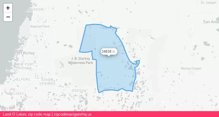 Land O Lakes City is a small town located Florida, in the South region of the United States, and its official zip code is 34638. Land O Lakes city more data from ValidUsapostalcodes | ValidUsapostalcodes