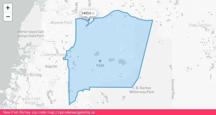 New Port Richey City is a small town located Florida, in the South region of the United States, and its official zip code is 34654. New Port Richey city more data from ValidUsapostalcodes | ValidUsapostalcodes