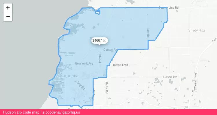 Hudson City is a small town located Florida, in the South region of the United States, and its official zip code is 34667. Hudson city more data from ValidUsapostalcodes | ValidUsapostalcodes