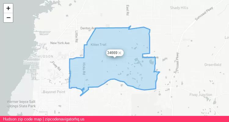 Hudson City is a small town located Florida, in the South region of the United States, and its official zip code is 34669. Hudson city more data from ValidUsapostalcodes | ValidUsapostalcodes