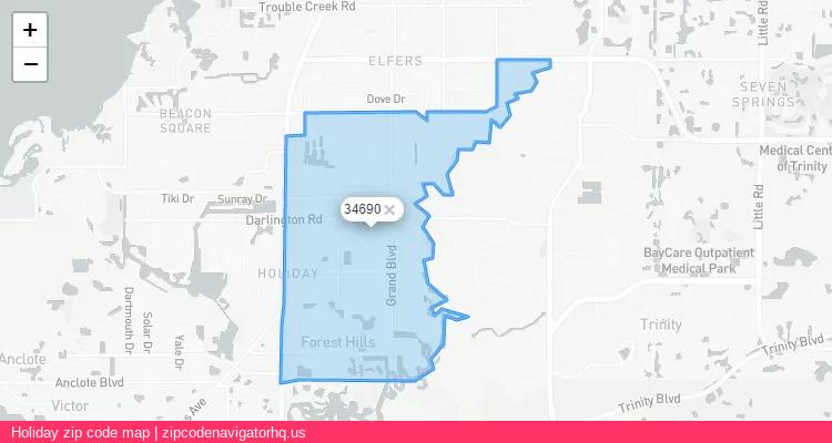 Holiday City is a small town located Florida, in the South region of the United States, and its official zip code is 34690. Holiday city more data from ValidUsapostalcodes | ValidUsapostalcodes