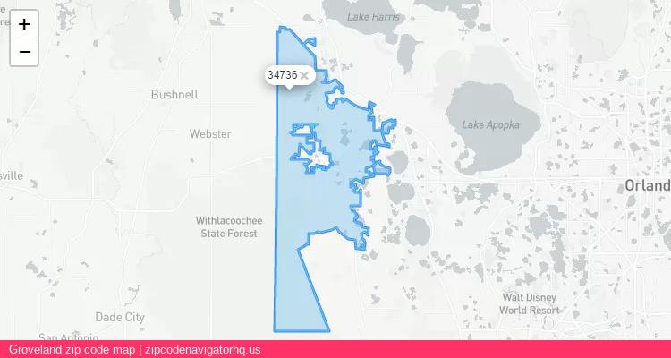 Groveland City is a small town located Florida, in the South region of the United States, and its official zip code is 34736. Groveland city more data from ValidUsapostalcodes | ValidUsapostalcodes