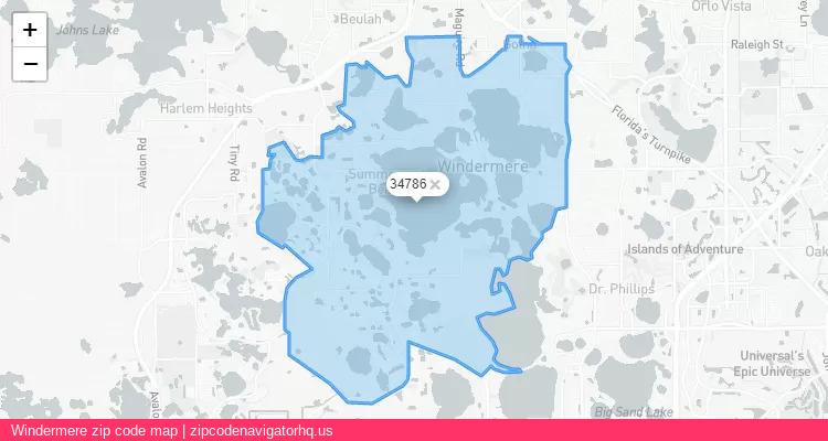Windermere City is a small town located Florida, in the South region of the United States, and its official zip code is 34786. Windermere city more data from ValidUsapostalcodes | ValidUsapostalcodes