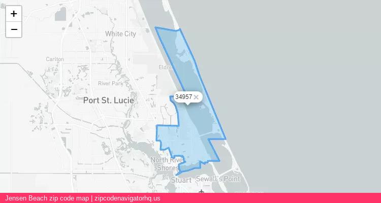Jensen Beach City is a small town located Florida, in the South region of the United States, and its official zip code is 34957. Jensen Beach city more data from ValidUsapostalcodes | ValidUsapostalcodes
